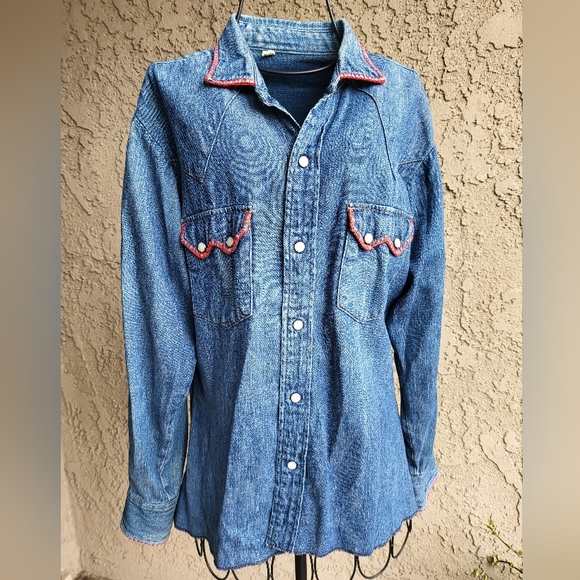 Tops - Vintage Denim Button Up Top